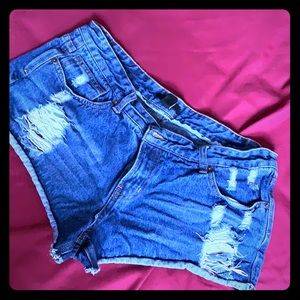 Cheeky denim shorts